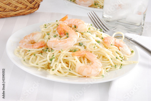 Photo: Italian spaghetti with shrimp Italian spaghetti with shrimp