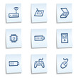 Electronics web icons set 2,  blue notes
