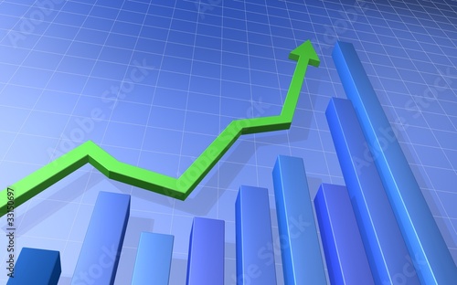 Illustration: Arrow and Bar Chart Arrow and Bar Chart
