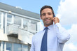 Businessman on mobile telephone Businessman on mobile telephone
