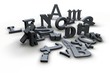 Illustration: 3D Buchstaben - grau 3D Buchstaben - grau