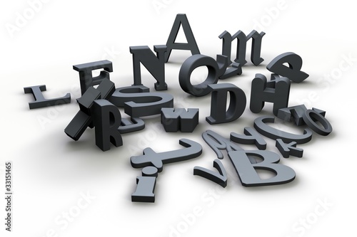 Illustration: 3D Buchstaben - grau 3D Buchstaben - grau