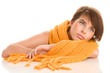 Woman wearing scarf