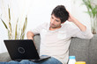 young man relaxing at home