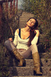 girl sitting on the stairs