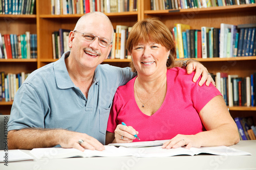 Photo: Adult Students in Library Adult Students in Library