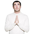 Man looking up in prayer