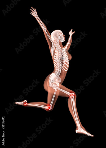Illustration: Jumping female medical skeleton Jumping female medical skeleton
