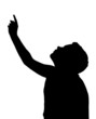 Isolated Boy Child Gesture Pointing Upwards