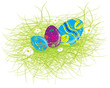 Eastern Rabbit searching eggs spring colors nest Eastern Rabbit searching eggs spring colors nest