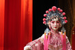 chinese opera dummy and red cloth as text space ,it is a toy,not