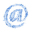 email sign made of water splshes
