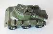 Green model military armed personnel vehicle
