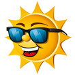 Vector: Lachende Sonne mit Sonnenbrille Lachende Sonne mit Sonnenbrille