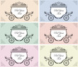 set of six color variation wedding carriage