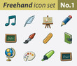 Freehand icon set - school