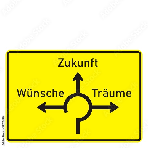 Illustration: Wegweiser - Kreisverkehr - nach StVO - Konzeption Wegweiser - Kreisverkehr - nach StVO - Konzeption