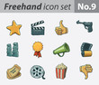 Freehand icon set - movie