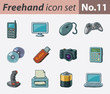 Freehand icon set - multimedia