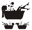 Vector silhouettes: girls in the bath Vector silhouettes: girls in the bath