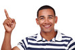 ����: Smiling latino male pointing up � deva #33181023