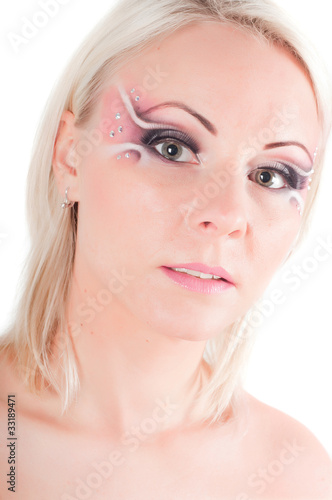 Photo: Woman with face art Woman with face art