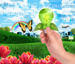 Green Energy Light Bulb Background Green Energy Light Bulb Background