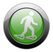 Green Metallic Orb Button "Snowshoeing"