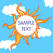 Sun in the sky with beams and clouds Sun in the sky with beams and clouds