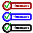 Checkbox Schild 3er TEMOIGNAGES
