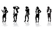 a set of business women on the phone a set of business women on the phone