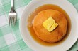 Golden pancakes for breakfast