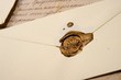 Vintage envelope with wax stamp