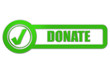 Checkbox Schild grün glas DONATE Checkbox Schild grün glas DONATE