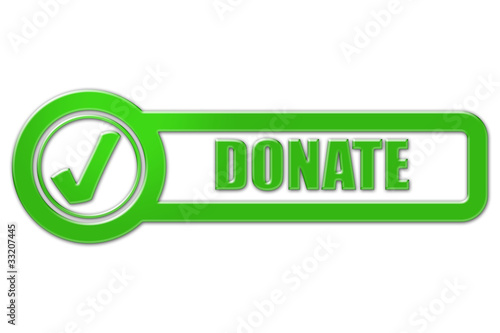 Illustration: Checkbox Schild grün glas DONATE Checkbox Schild grün glas DONATE