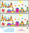 Find the ten differences between the two pictures - toy town