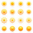 Sun. Elements for design. Vector logo template set.