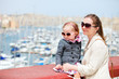 Mother and daughter portrait outdoors