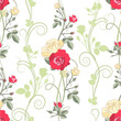 Vektor: Red and white roses, seamless pattern Red and white roses, seamless pattern