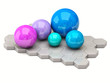 Colorful spheres isolated on white background
