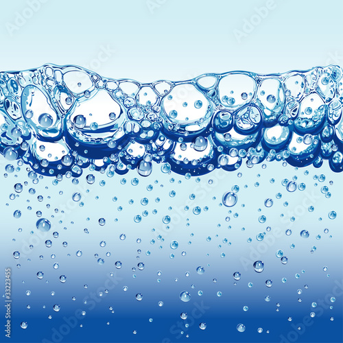 Illustration: Water with sparkling bubbles and froth Water with sparkling bubbles and froth
