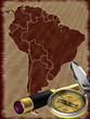 Map of South America with compass