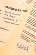 Arbeitsvertrag in deutscher Sprache