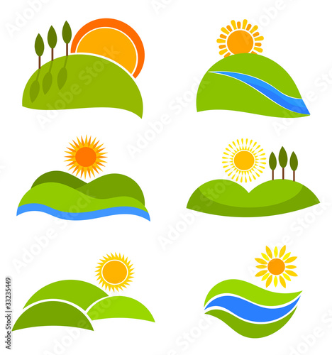 Vektor: Landscapes icons Landscapes icons