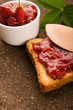 Wild strawberry jam with toast