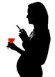 Silhouette of careless pregnant
