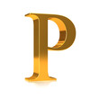 3d Gold letter "P"