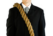 businessman carrying rope