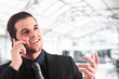 Businessman talking at phone