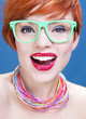 Photo: Multicolored portrait of a cheerful woman Multicolored portrait of a cheerful woman